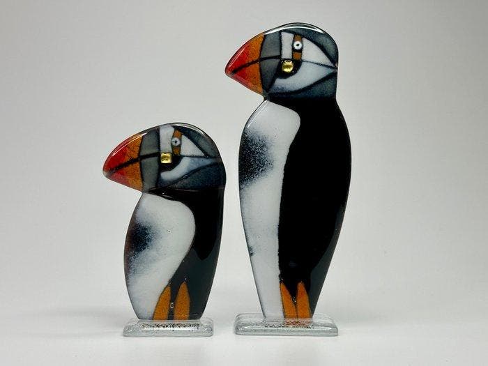 Studio Habrat - Beeldje - Puffin (2) - Glas, Antiek en Kunst, Antiek | Glaswerk en Kristal