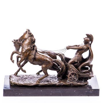 Sculpture, Sculpture en bronze – Char romain, guerrier