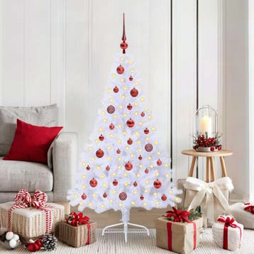vidaXL Kunstkerstboom met 150 LED Wit 150 cm PVC en Staal, Verzenden