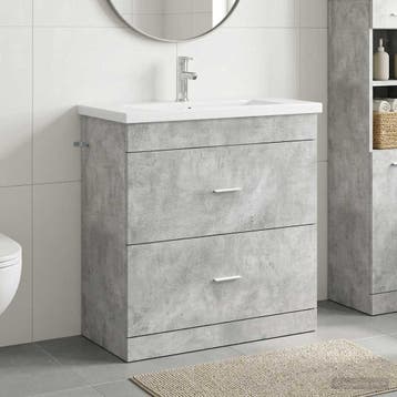 vidaXL Badkamermeubel Set Betongrijs 81 x 40 x 84,5 cm, Verzenden, Nieuw