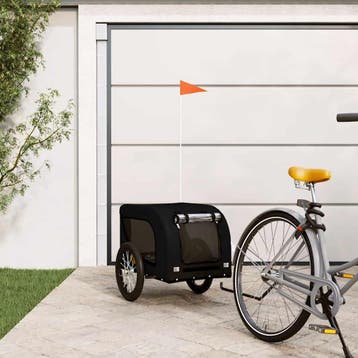 vidaXL Hondenfietstrailer oxford stof en ijzer zwart, Verzenden, Nieuw