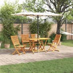 vidaXL Tuin Eettafel Set 5 pcs Bruin Massief Acacia Hout, Verzenden