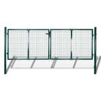 vidaXL Hekpoort staal 300x100 cm groen, Tuin en Terras, Verzenden, Nieuw
