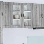 vidaXL Wandglas Kasten Grijs Sonoma 80 x 31 x 80 cm Bewerkt, Verzenden, Nieuw