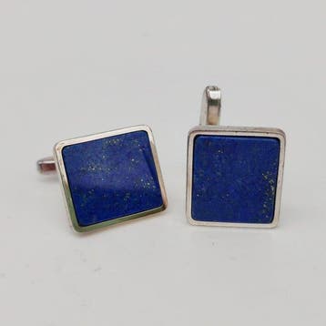Zonder minimumprijs - Manchetknopen Zilver Lapis lazuli