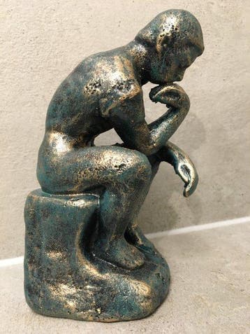 AUGUSTE RODIN - sculptuur, THE THINKER (LE PENSEUR) - 160 mm