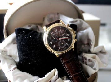 Frédérique Constant - Chronograph Gold Black 37 mm. modele, Nieuw
