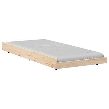 Bedframe 80x200 Grenen | 54% Retour deal! Snel zijn., Eenpersoons, Bruin, Verzenden, Zo goed als nieuw