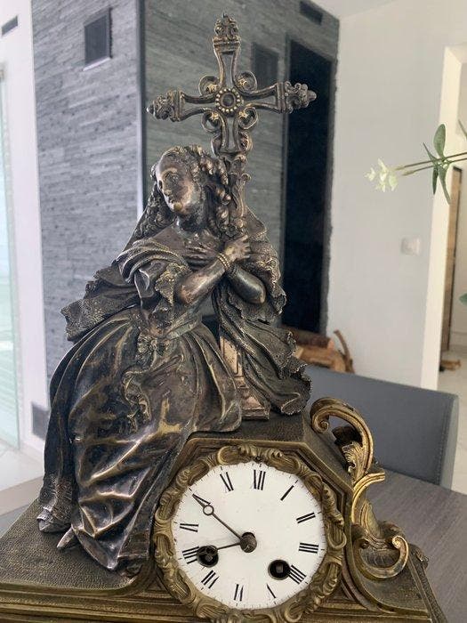 Klok - Brons - 1850-1900, Antiek en Kunst, Antiek | Klokken