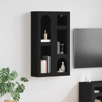 vidaXL Hangkast met plank ELST Zwart 59 x 20 x 100 cm, Verzenden