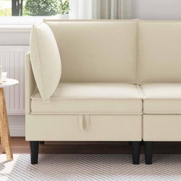 vidaXL Hoek Sofa met Opbergruimte Crèmekleurig Fluweel, Verzenden, Nieuw