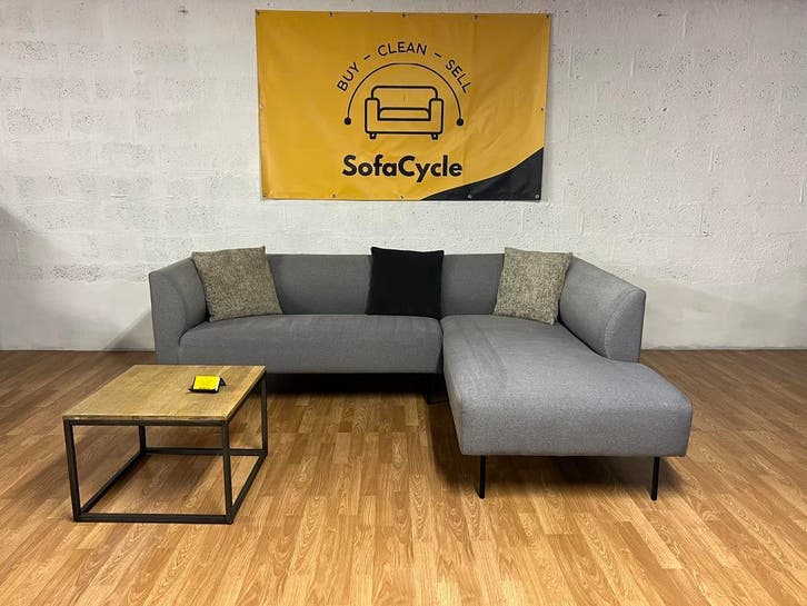 Moderne grijze hoekzetel – strak design - SofaCycle, Huis en Inrichting, Zetels | Zetels en Chaises Longues, Nieuw, Ophalen of Verzenden