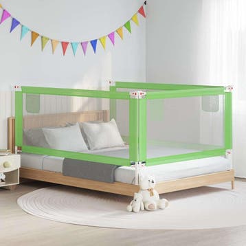 vidaXL Bedhekje peuter 200x25 cm stof groen, Verzenden
