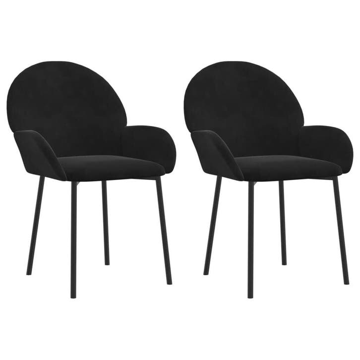 2x Eetkamerstoel fluweel zwart | Retour Deal nu!, Huis en Inrichting, Stoelen, Nieuw, Verzenden