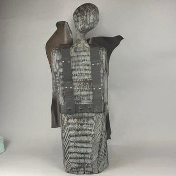 Karol Dusza (XX-XXI) - Icarus - 74cm (Wooden sculpture