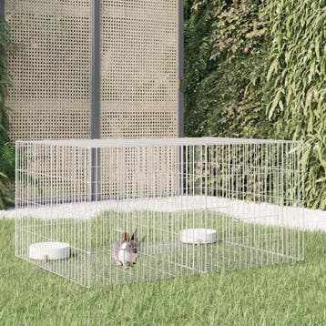 vidaXL Konijnenkooi met 2 panelen 110x79x54 cm, Dieren en Toebehoren, Verzenden, Nieuw