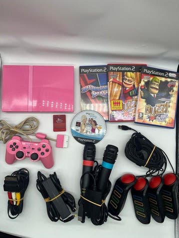 Sony - Playstation 2 (PS2) - Pink Slim Edition - 4 Games - 2, Nieuw