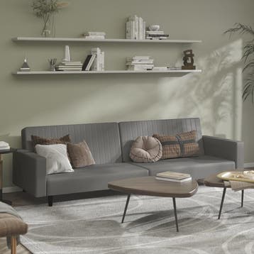 vidaXL Slaapbank / zetel 2-zits kunstleer grijs, Huis en Inrichting, Zetels | Zetels, Verzenden, Nieuw