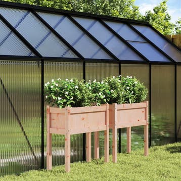 vidaXL Plantenbakken met poten 2 st massief douglashout, Verzenden, Nieuw