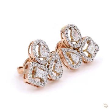 Oorbellen - 14 karaat Roségoud - 1.67ct. tw. Diamant, Nieuw