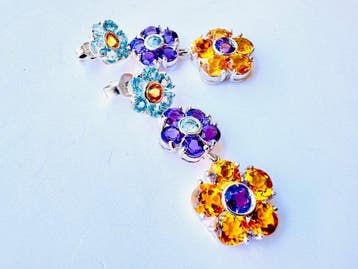 Ensemble de bijoux 2 pièces - 18 carats Or blanc - 17.00ct., Bijoux, Sacs & Beauté, Bijoux anciens