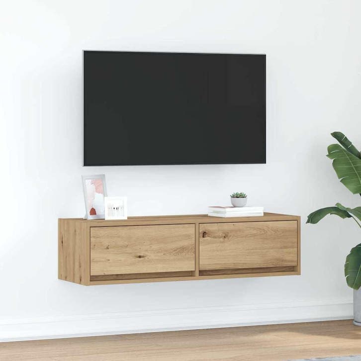 vidaXL TV Kast artisanaal eikenkleurig 100 x 31 x 25,5 cm, Huis en Inrichting, Kasten |Televisiemeubels, Nieuw, Verzenden