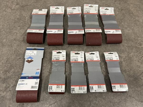 Veiling - Bosch schuurband set 10-delig, Bricolage & Construction, Outillage | Pièces de machine & Accessoires