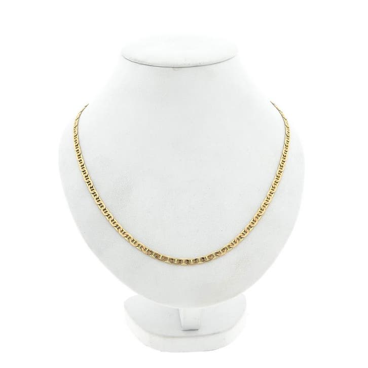 Gouden marineschakel ketting, Handtassen en Accessoires, Kettingen, Goud, Gebruikt, Goud, Ophalen of Verzenden