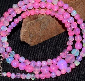 Opale Collier A++ Minéraux naturels Perles rondes- 10 g -