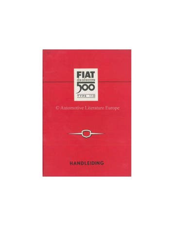 1960 FIAT 500 INSTRUCTIEBOEKJE NEDERLANDS, Ophalen of Verzenden