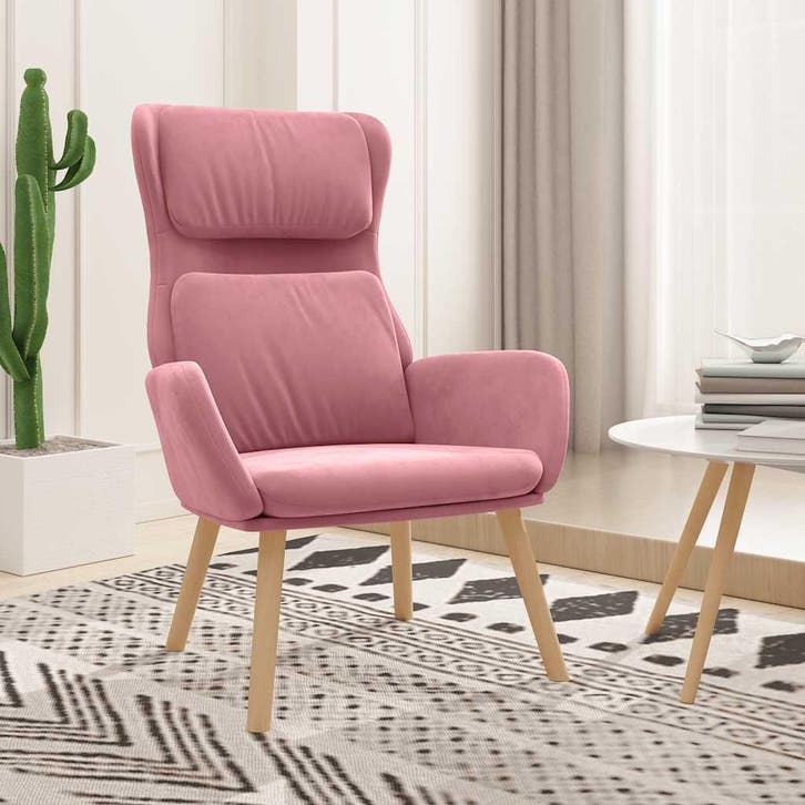 vidaXL Relaxstoel fluweel roze, Maison & Meubles, Fauteuils, Envoi