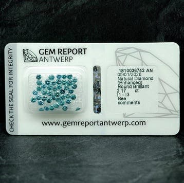 43 pcs Diamant (Traitement de couleur) - 2.17 ct - Rond -, Bijoux, Sacs & Beauté, Pierres précieuses