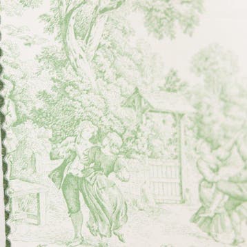 AA156 - Tafelkleed Groene Toile de Jouy 100% Katoen – 140 x