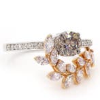 Statement ring - 18 karaat Witgoud - 1.42ct. tw. Gemengde