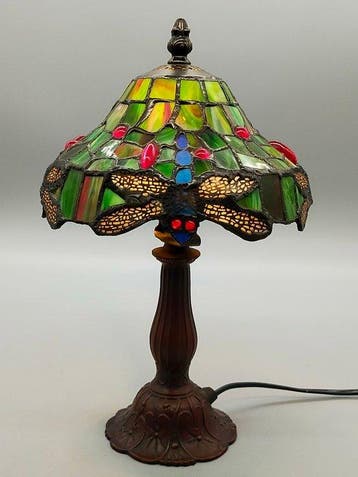 Tiffany Style Tischlampe Libelle – ARTLAMP Bunte Glaslampe -