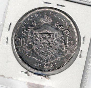 België. Albert I. 20 Francs jaar 1932 frans morin nr 378A +