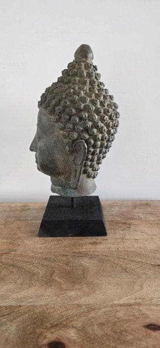 Boeddha-hoofd - Brons, Hout - Thailand - 21e eeuw