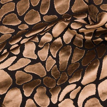 BA142 - Zwart fluweel en goud dierenprint-effect - Italiaans