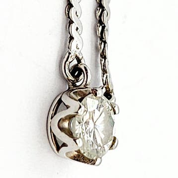 Halsketting - 18 karaat Witgoud - 0.45ct. tw. Diamant