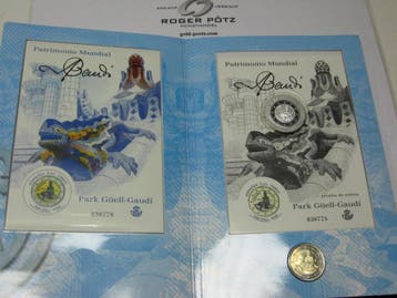 2 Euro Spanien Numisblatt der spanischen Post 2014 Park G..., Verzenden