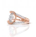 Cocktailring - 14 karaat Roségoud, Witgoud - 0.42ct. tw.