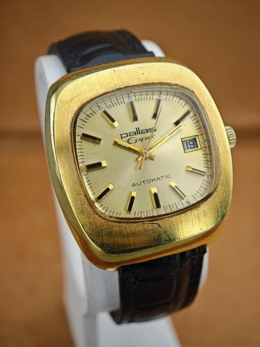 Pallas - Eppo Automatic – Vintage Swiss Automatic – Gold, Handtassen en Accessoires, Horloges | Heren