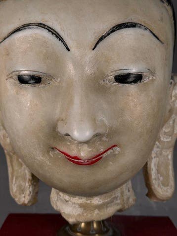 Figuur - Marble head buddha - Marmer - Myanmar/Birma