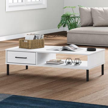 vidaXL Salontafel met metalen poten OSLO massief grenenhout, Verzenden