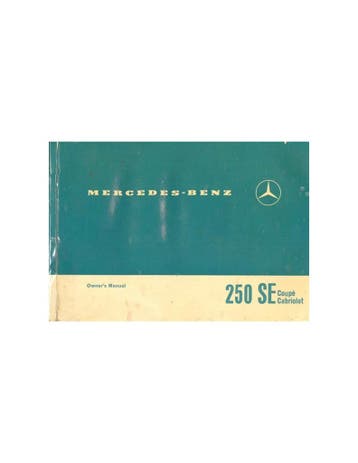 1965 MERCEDES BENZ SE KLASSE INSTRUCTIEBOEKJE DUITS, Ophalen of Verzenden