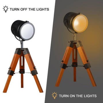 Statief vloerlamp - Aluminium, Hout - Tafelstatief Cinema