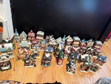 Kerstdecoratie (36) - huisjes - Aardewerk, Keramiek - Groot