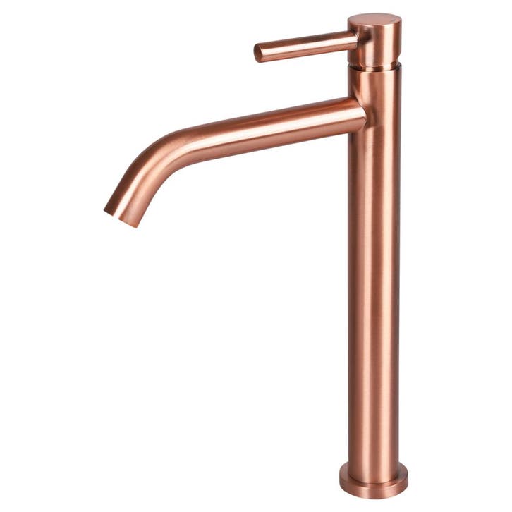 Wastafelmengkraan Differnz Hoog Gebogen 30.6 cm Koper, Doe-het-zelf en Bouw, Sanitair, Kraan, Nieuw, Ophalen of Verzenden