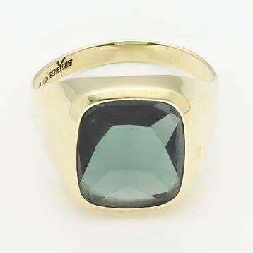 Ring - 14 karaat Geel goud - Spinel, Handtassen en Accessoires, Ringen, Nieuw