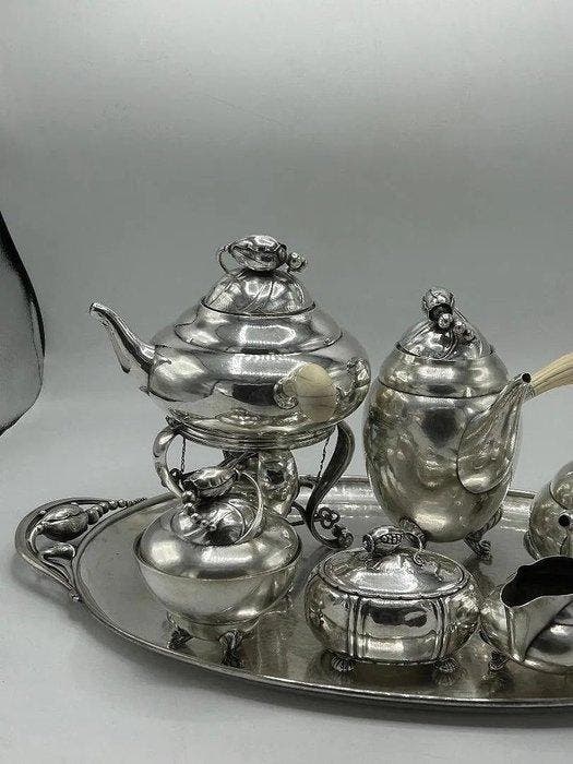 Georg Jensen - Georg Jensen - Service à thé et café (7) -, Antiquités & Art, Antiquités | Argent & Or
